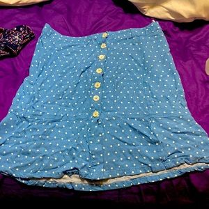 Brand: Idyllwind Color: blue with white polka dots and buttons